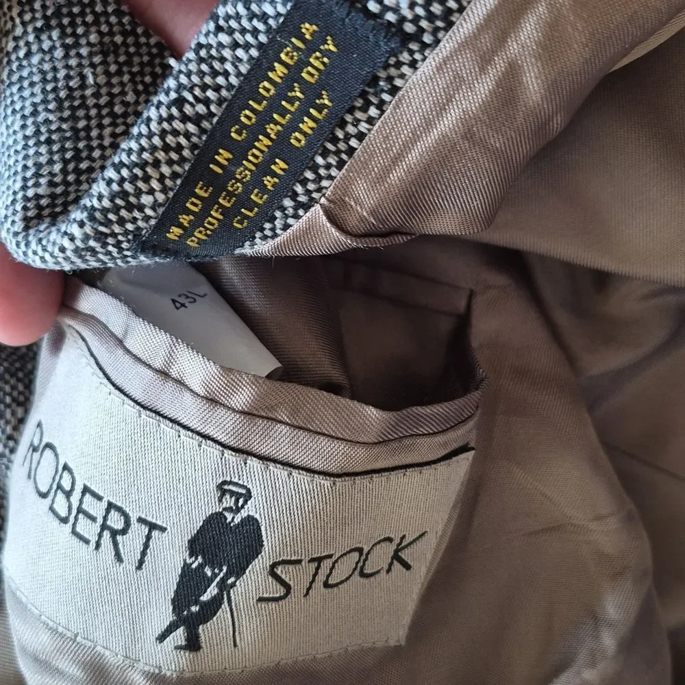 Robert Stock Vintage Wool Textured Blazer 43 Long